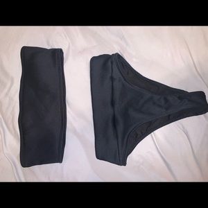 Black ribbed swimsuit